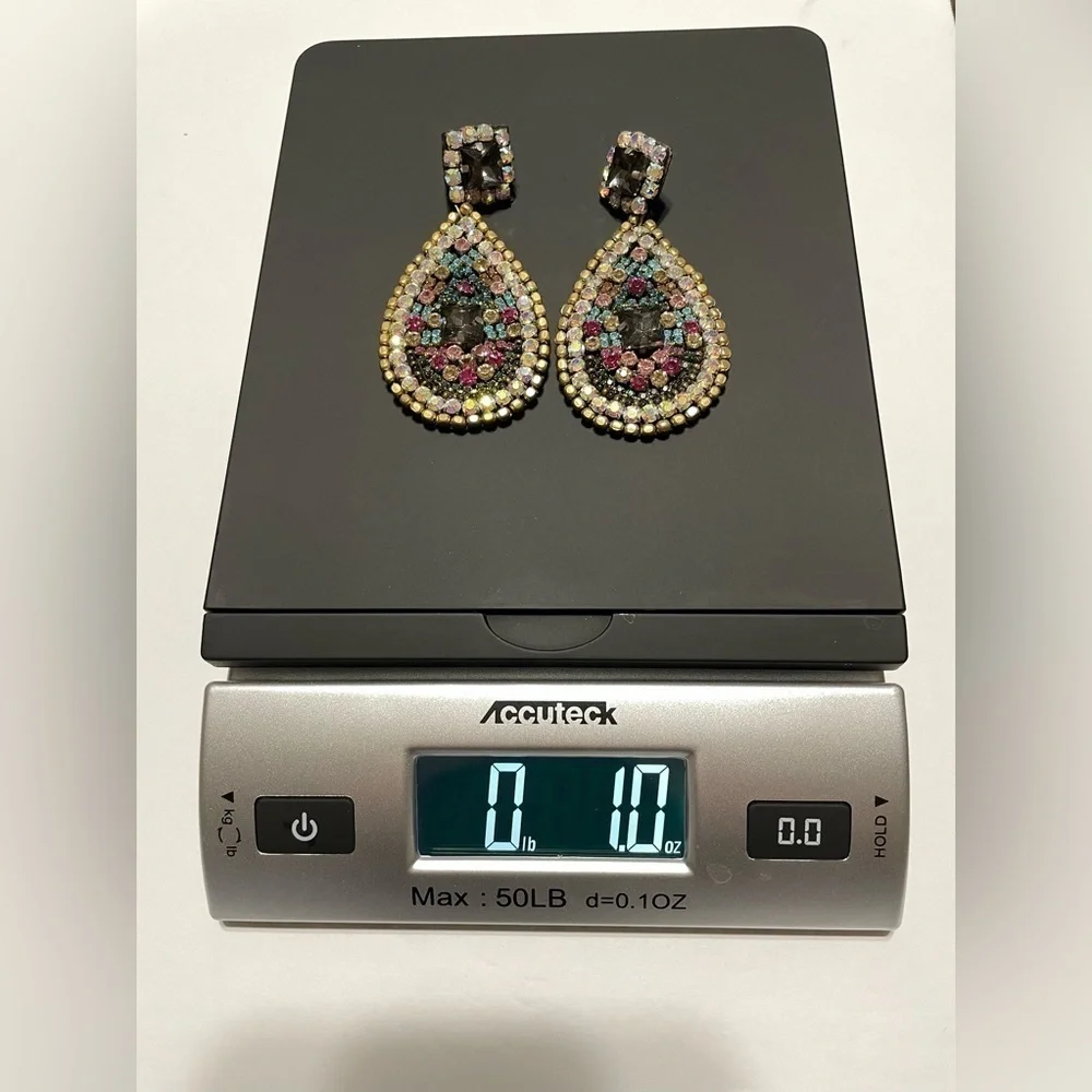 Natasha Earrings Multi Colored Stone Large Tear Drop Earrings Must See 🆕 🩷🩷